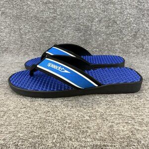 ✅SPEEDO Flip Flops Sandals Thong Style MEDIUM Beach Swim Pool Blue Black